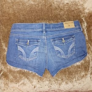 Hollister Denim Short Shorts W27 Junior 5 Distressed Freyed
